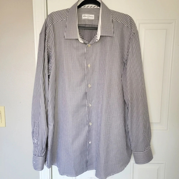 Robert Graham Black White Checked Long Sleeve Button Down Shirt Size 46 / 2XL - Picture 1 of 14